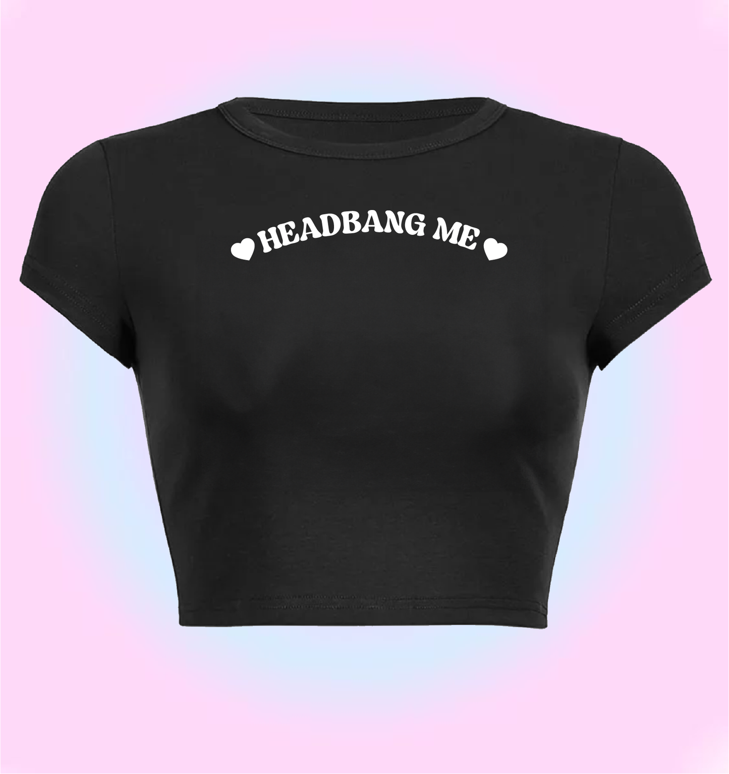 "Headbang me" cropped y2k baby tee