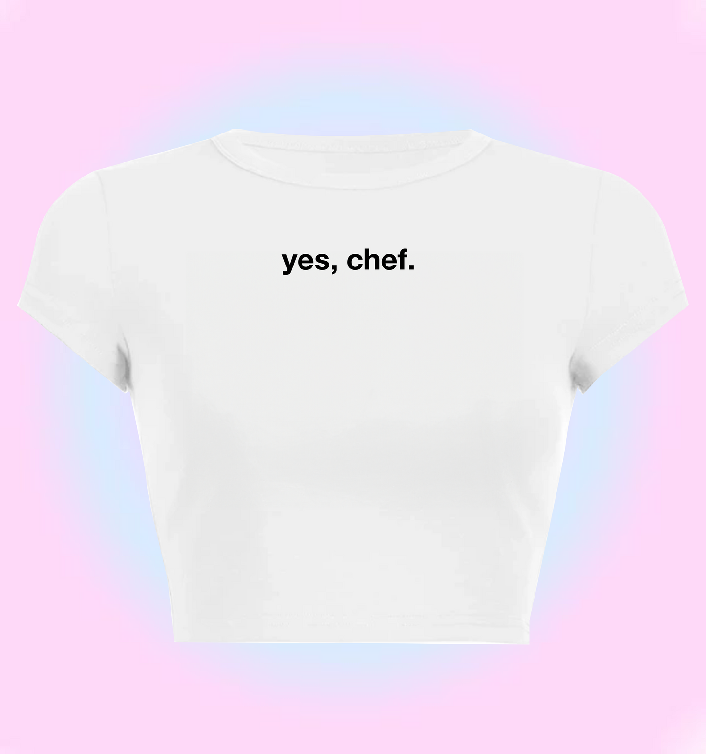 "yes, chef" cropped y2k baby tee