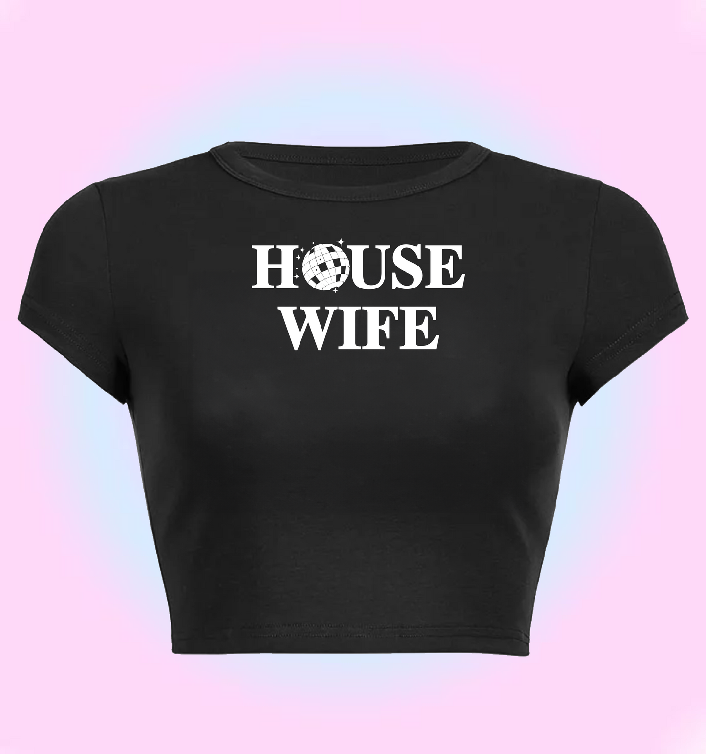 "house wife" cropped y2k baby tee
