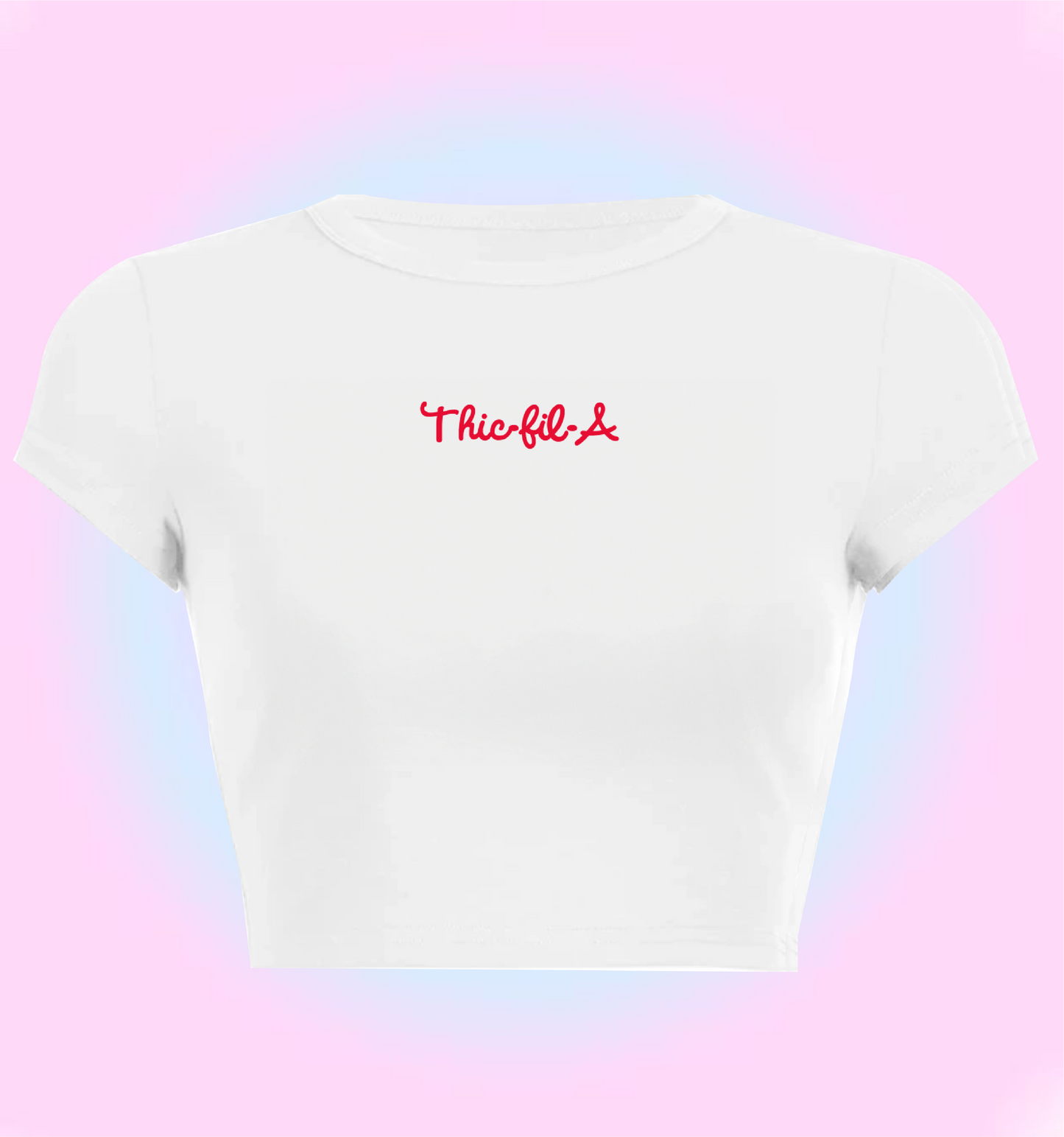 "thic-fil-a" cropped y2k baby tee