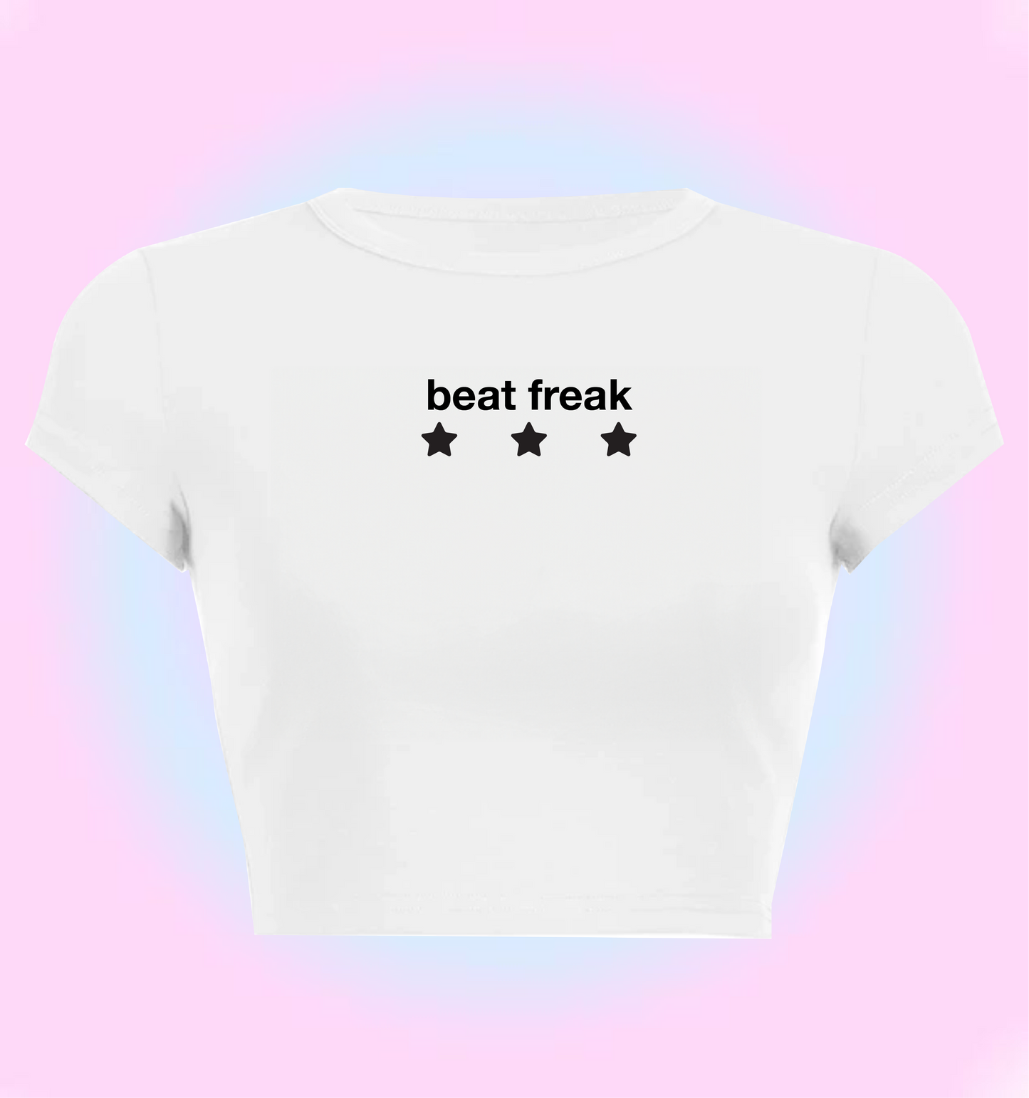 "beat freak" cropped y2k baby tee