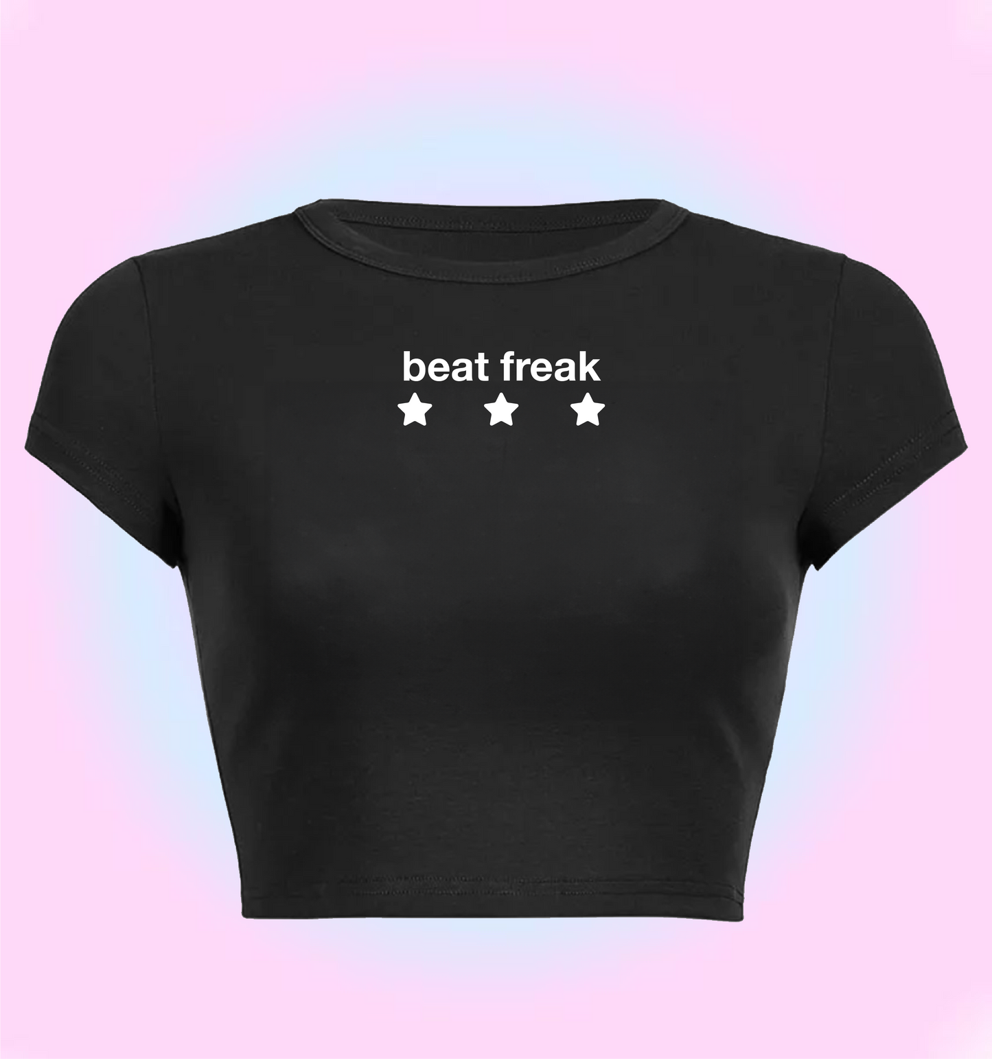 "beat freak" cropped y2k baby tee