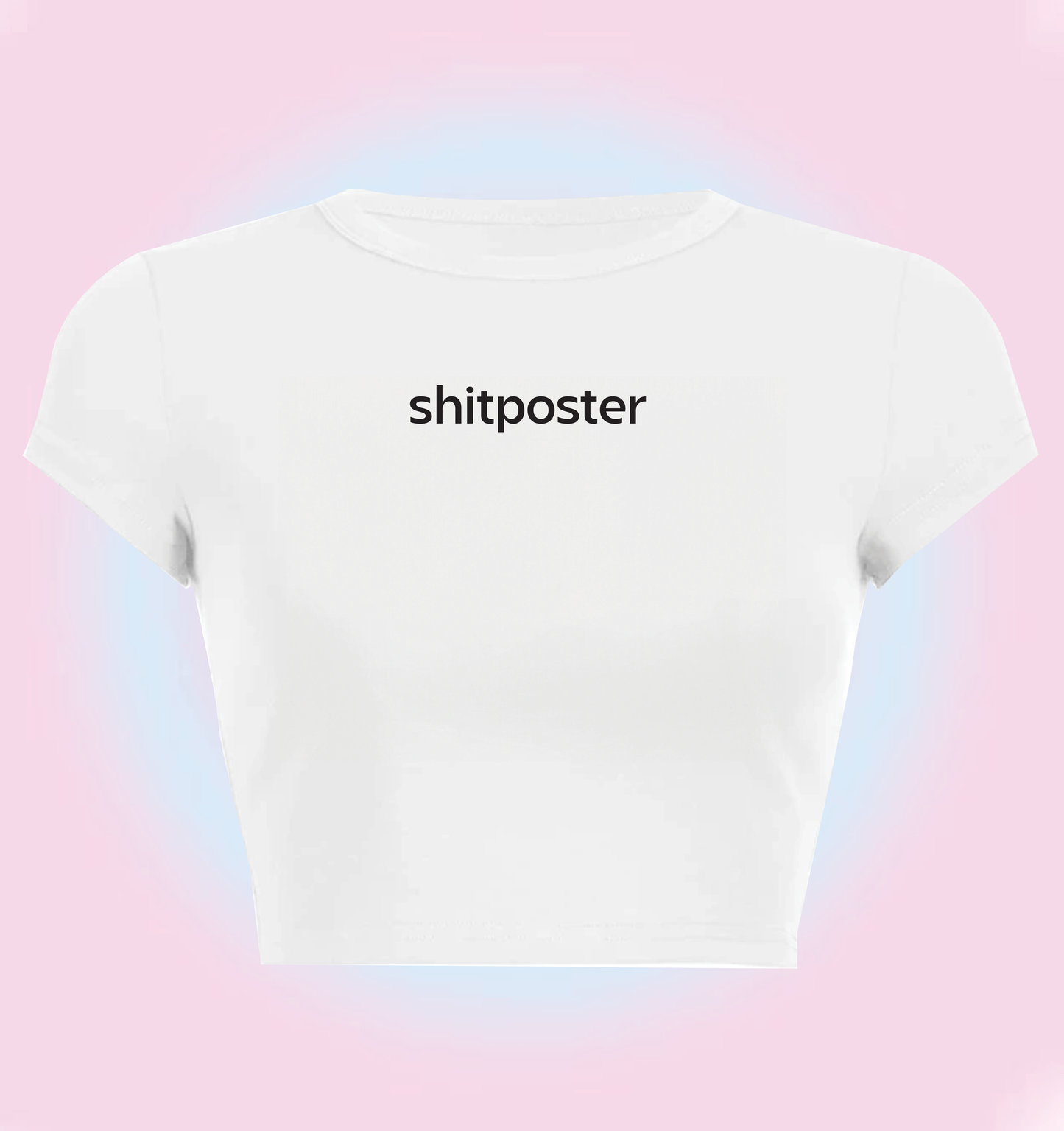 "shitposter" cropped y2k baby tee
