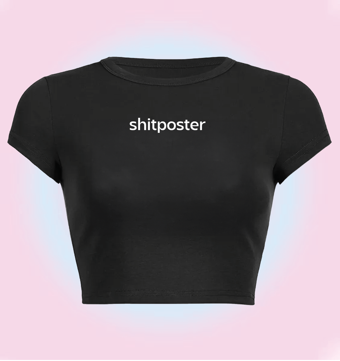 "shitposter" cropped y2k baby tee