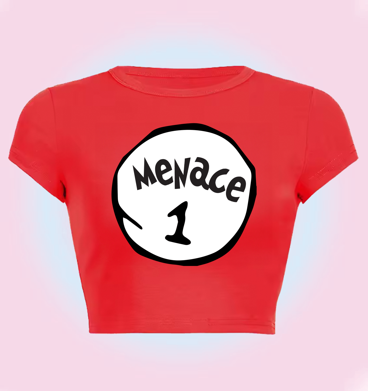 "menace" festival cropped y2k baby tee