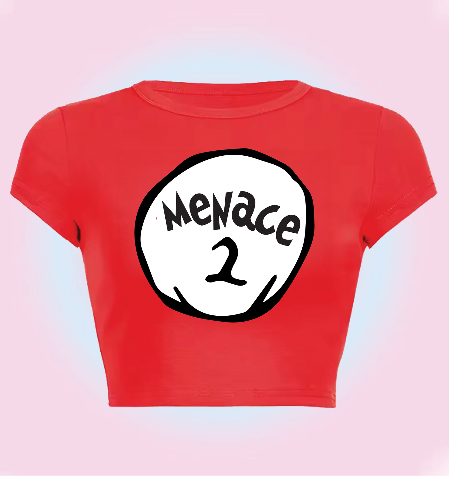 "menace" festival cropped y2k baby tee