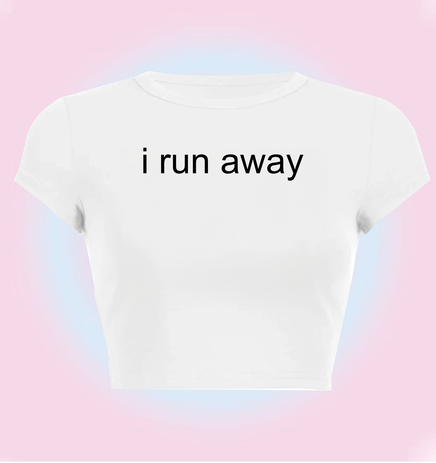 "I run away" cropped y2k baby tee