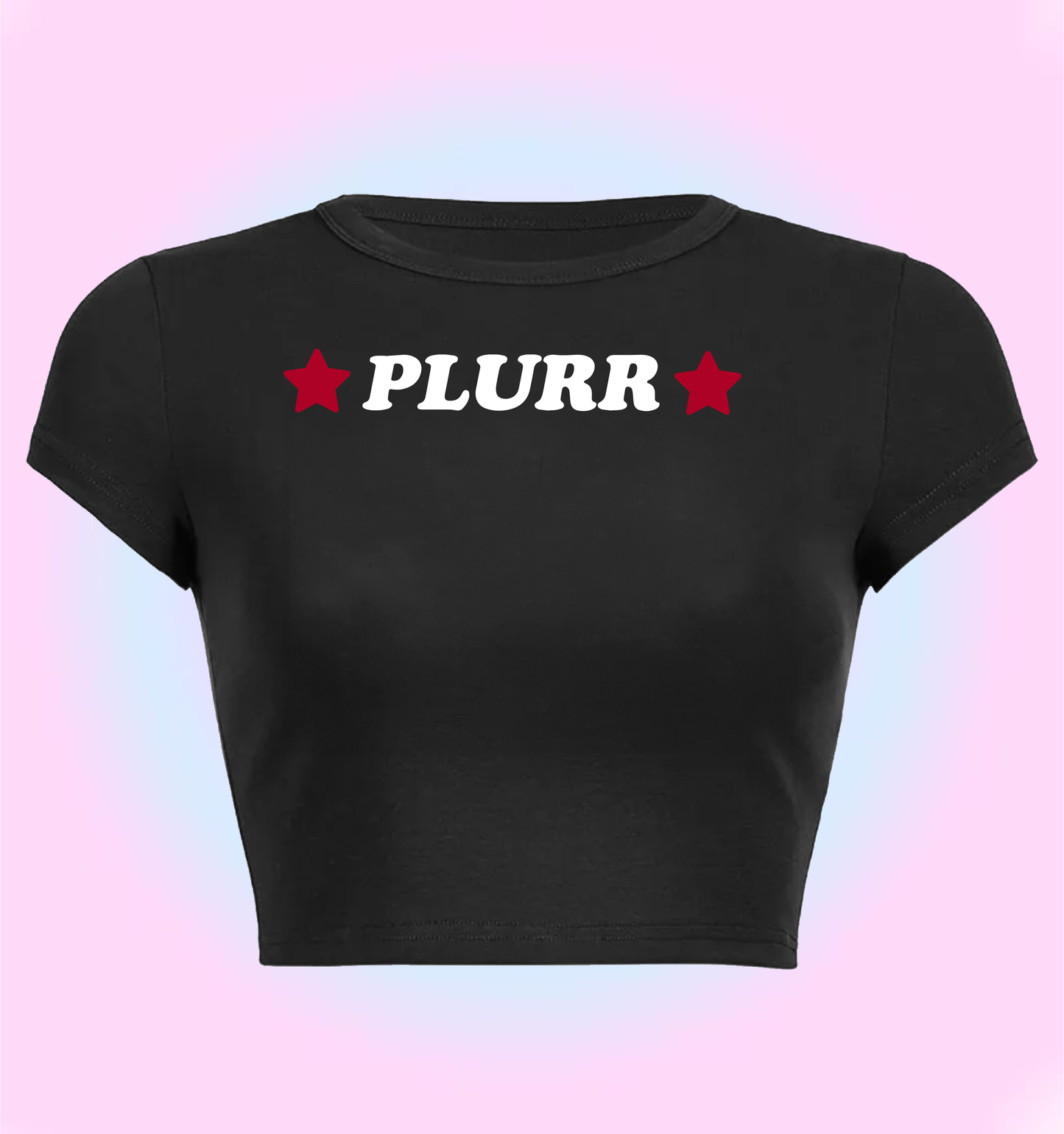 "PLURR" cropped y2k baby tee