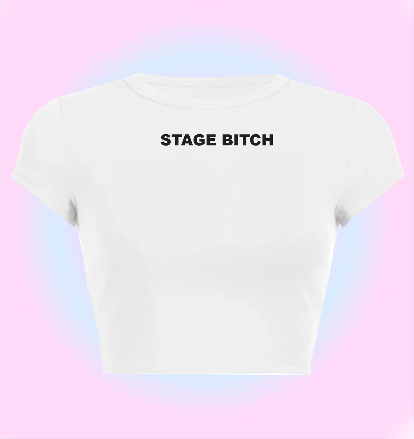 "Stage bitch" cropped y2k baby tee