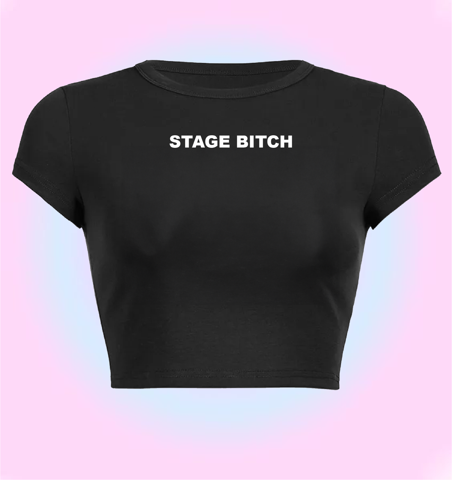 "Stage bitch" cropped y2k baby tee