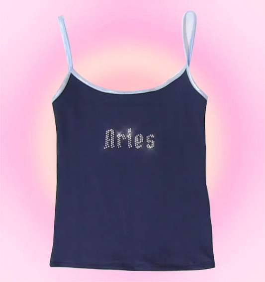 aries rhinestone cami