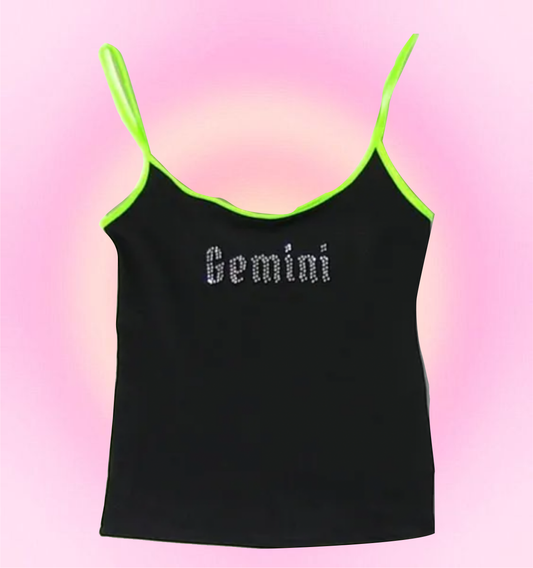 gemini rhinestone cami