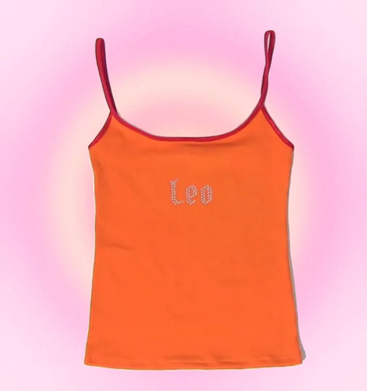 leo rhinestone cami