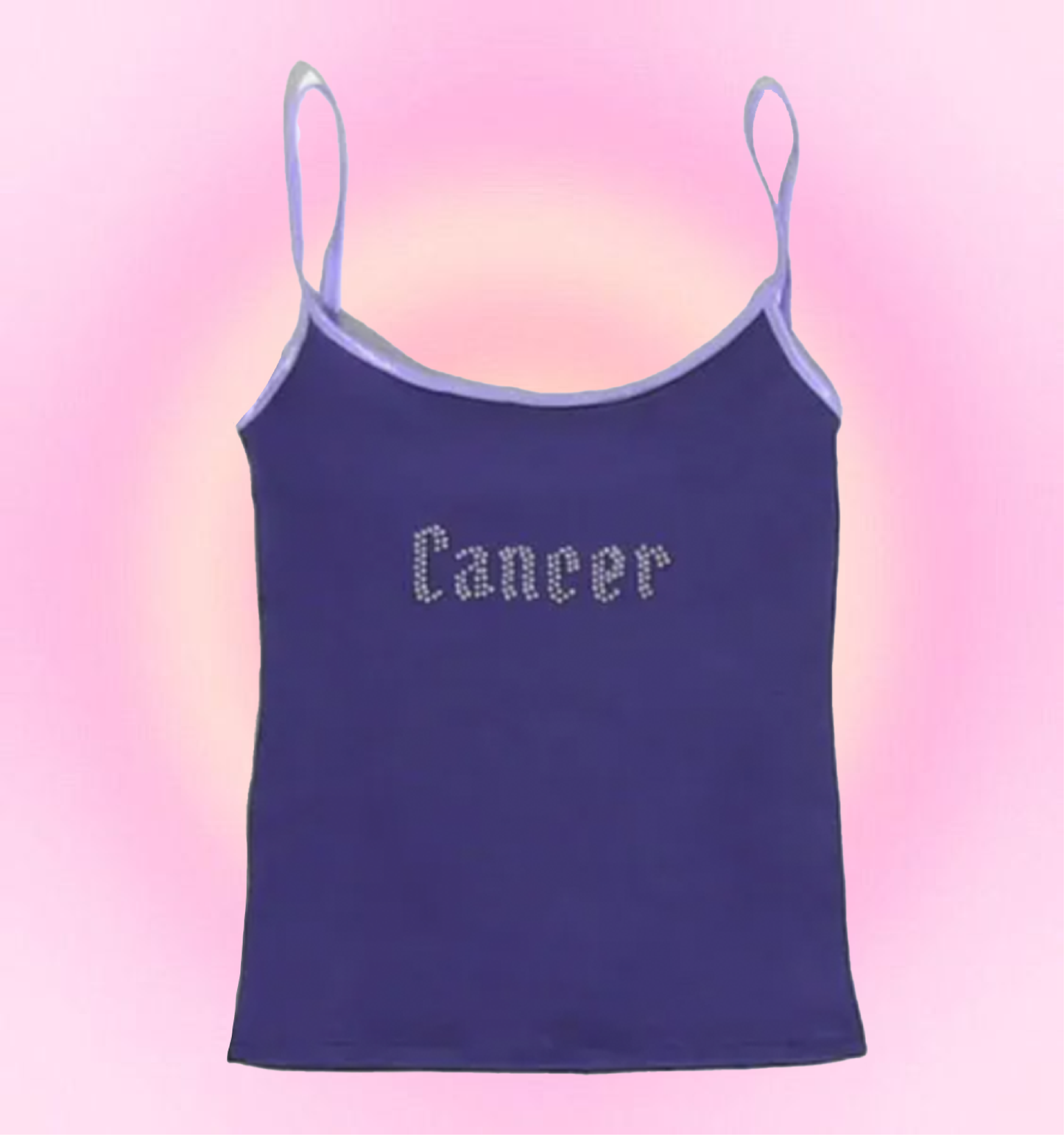 cancer rhinestone cami