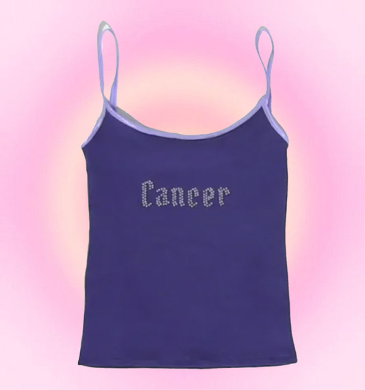 cancer rhinestone cami