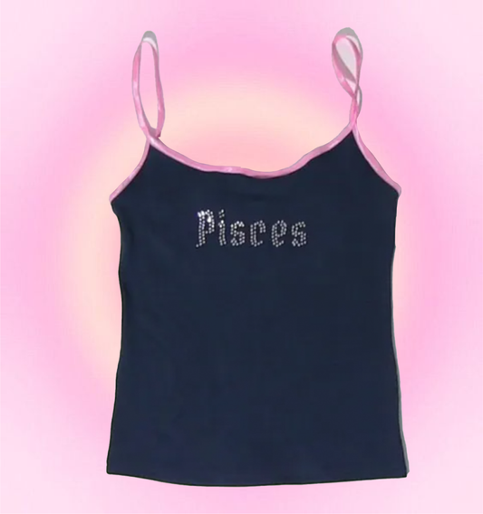 pisces rhinestone cami