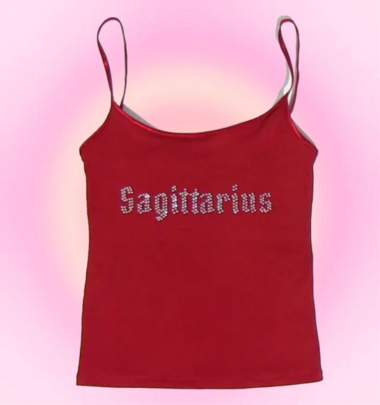 sagittarius rhinestone cami