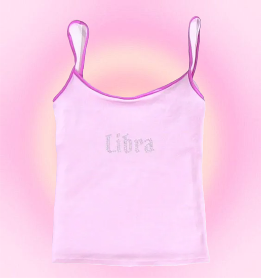 libra rhinestone cami