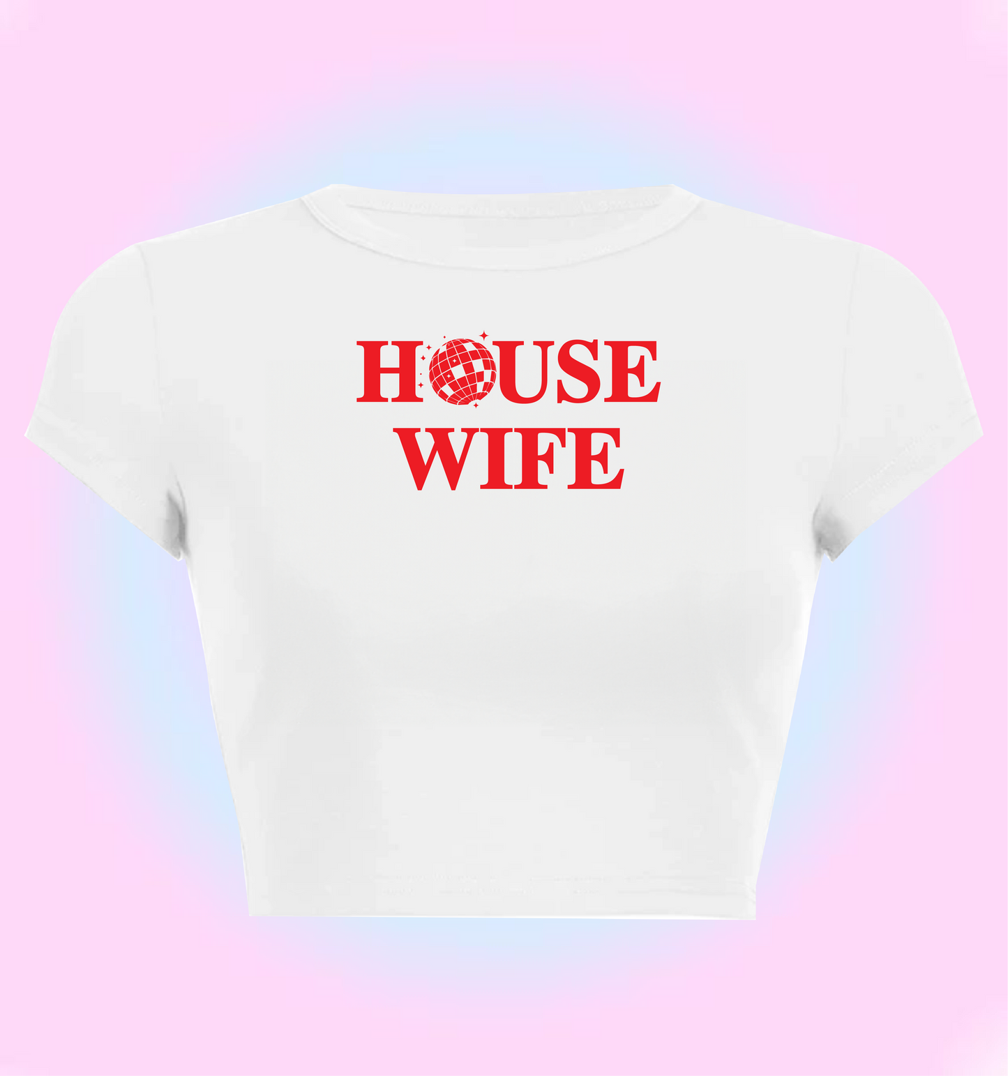 "house wife" cropped y2k baby tee