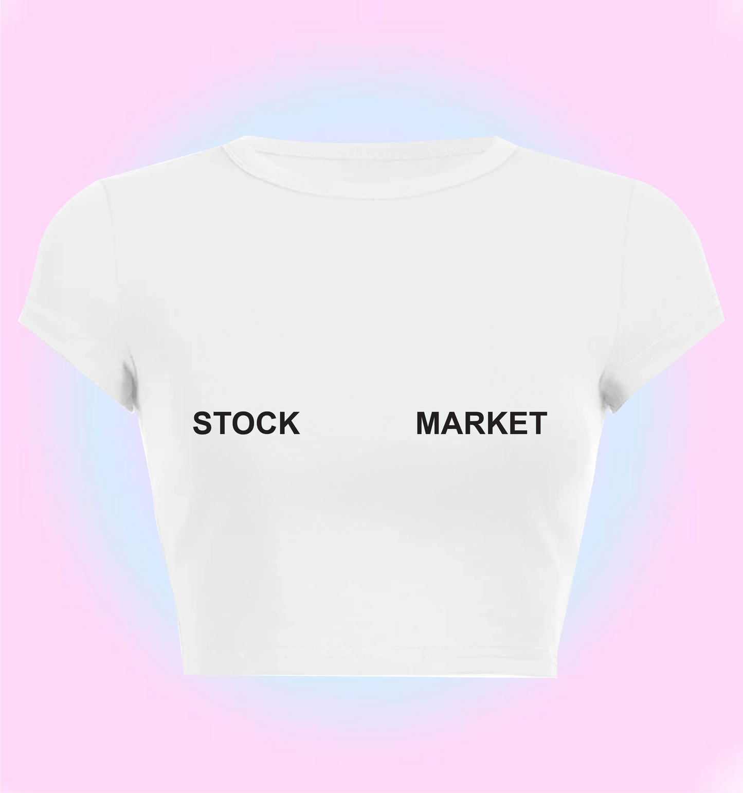 "stock market" cropped y2k baby tee