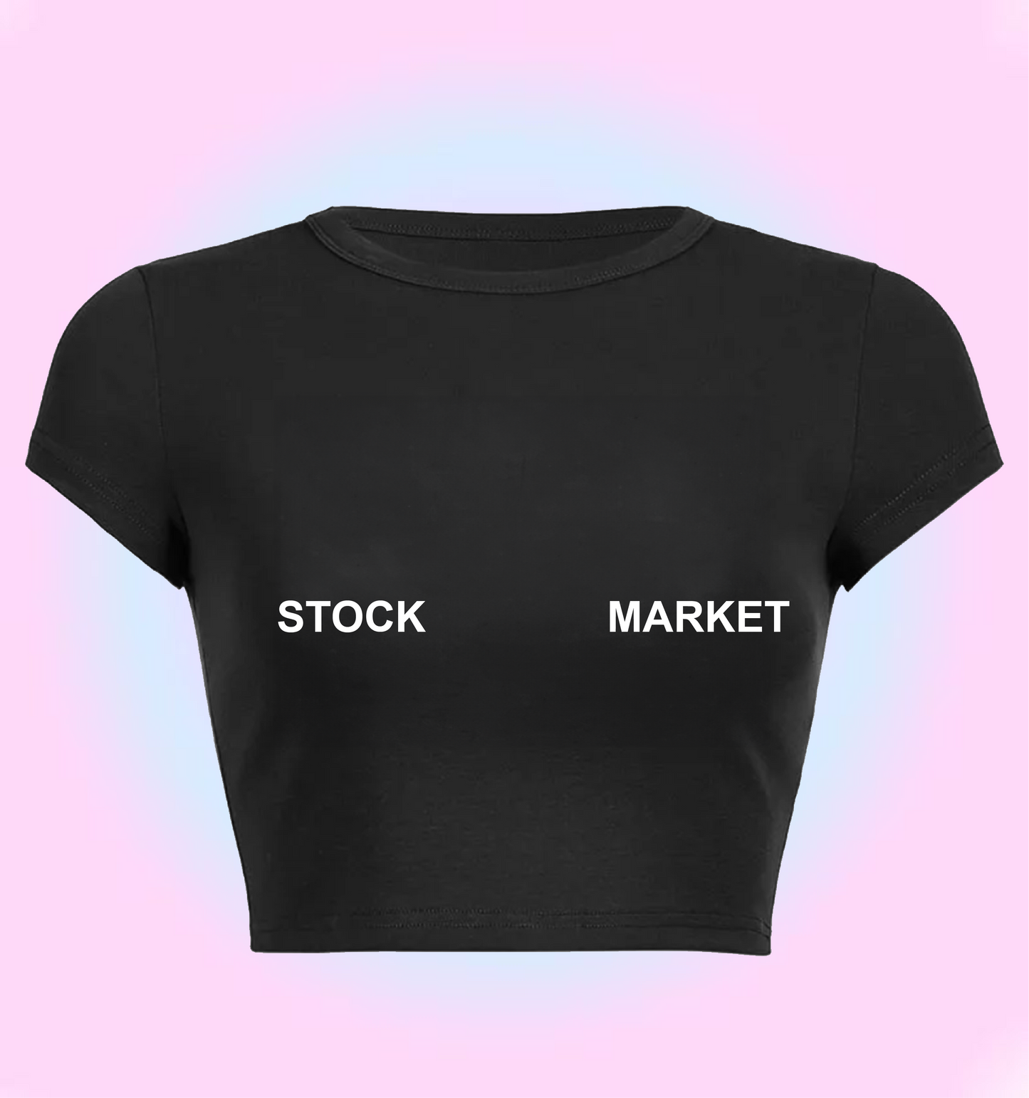 "stock market" cropped y2k baby tee