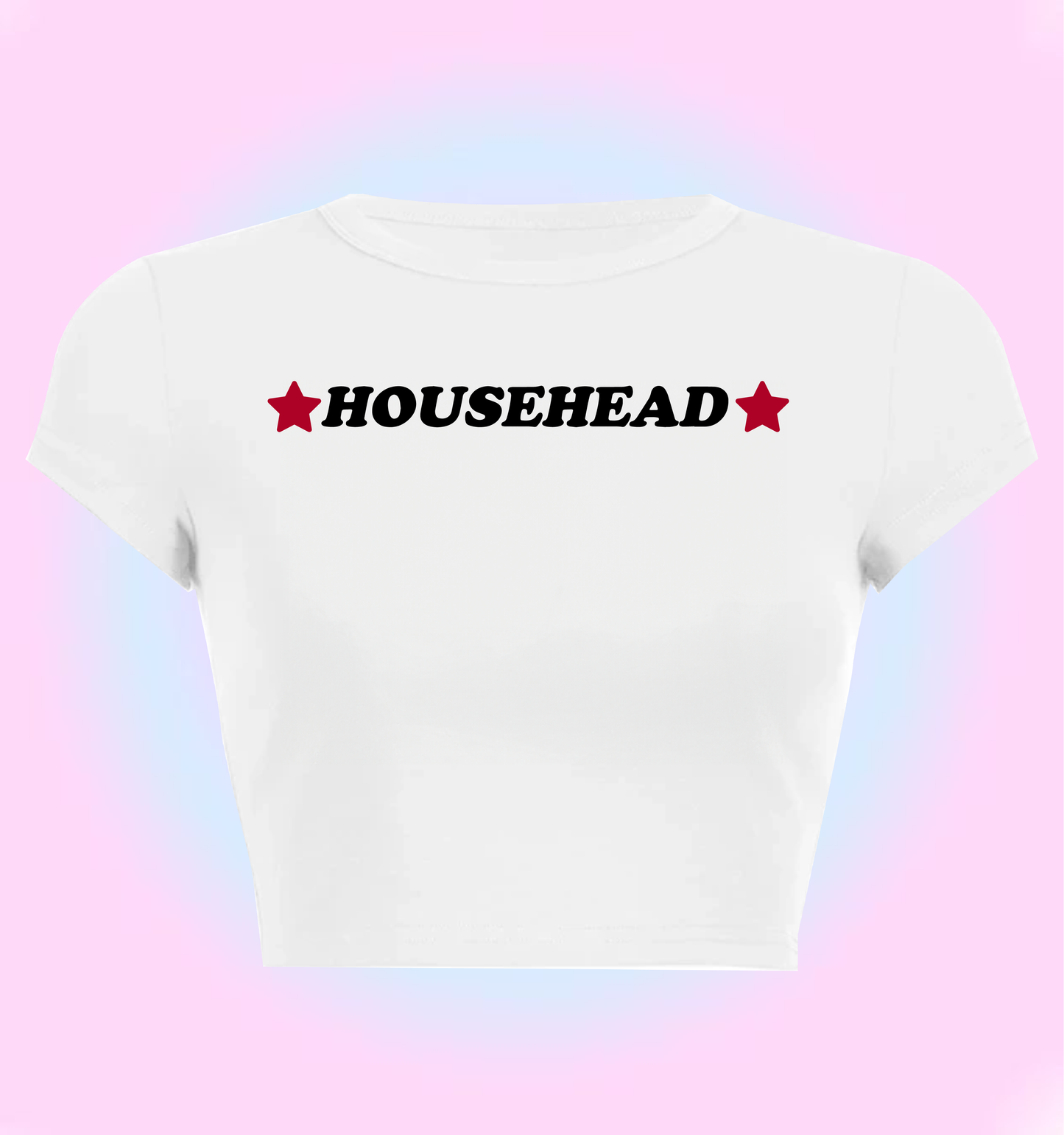 "househead" cropped y2k baby tee
