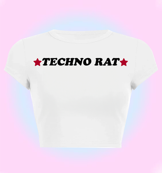 "techno rat" cropped y2k baby tee