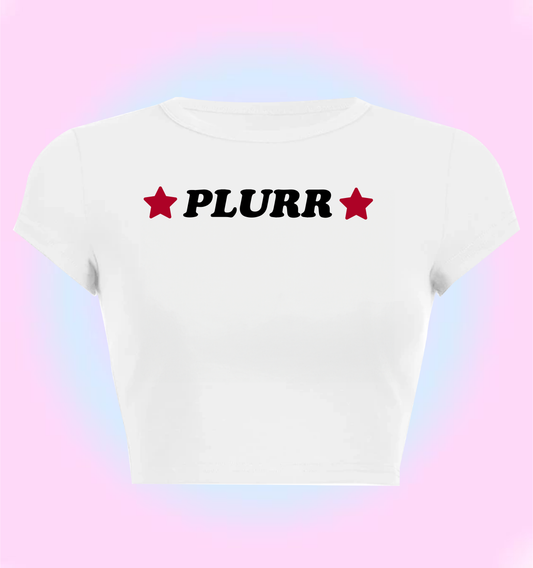 "PLURR" cropped y2k baby tee