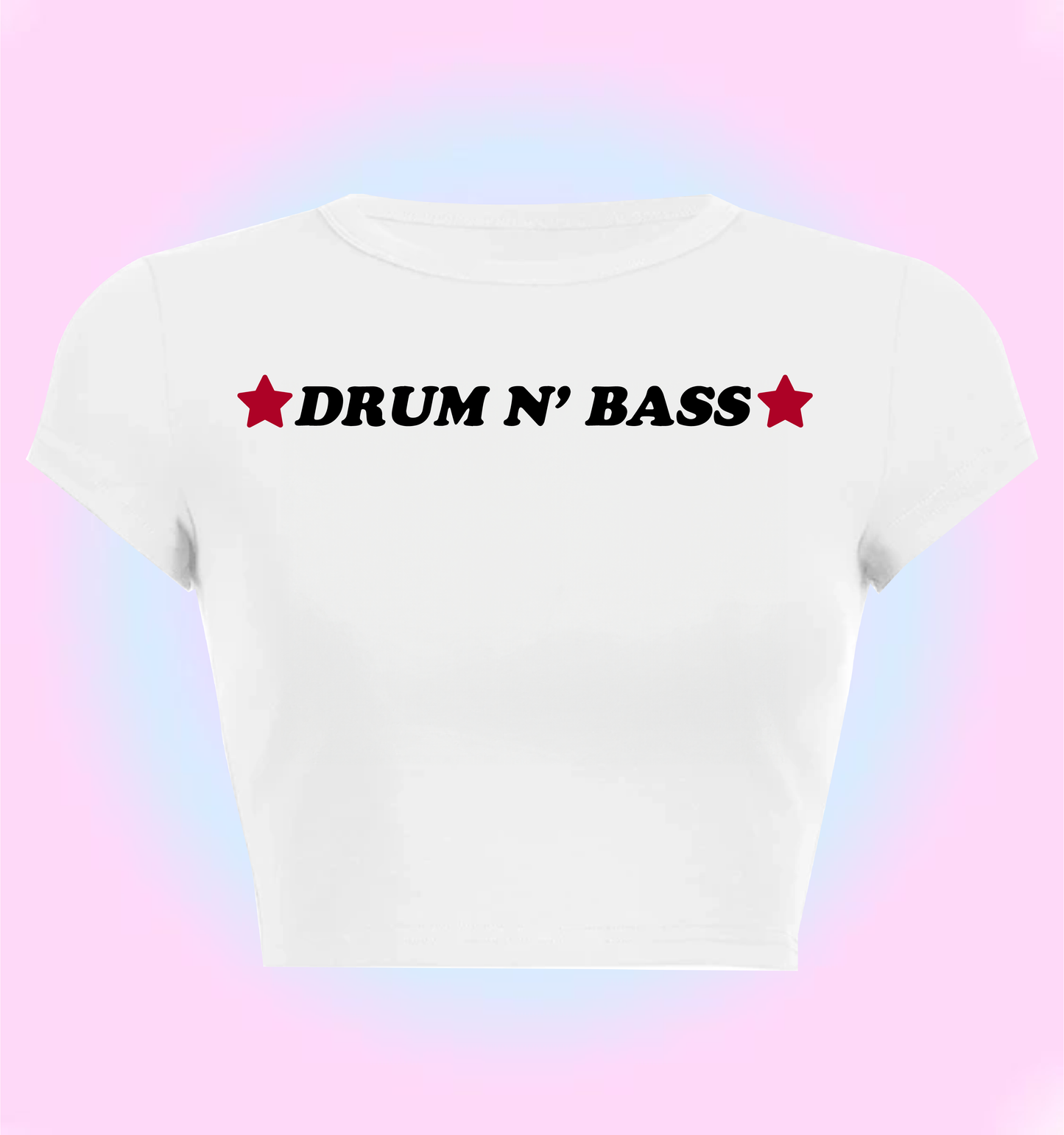 "Drum N Bass" cropped y2k baby tee
