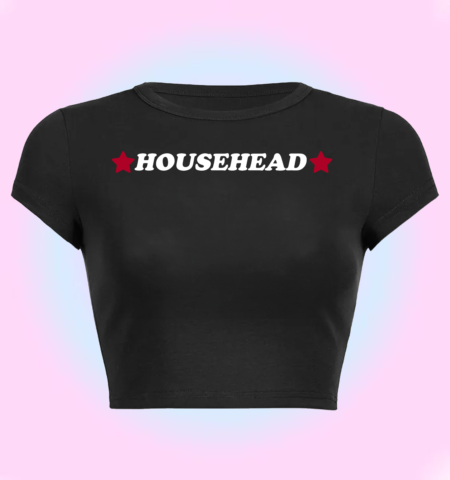 "househead" cropped y2k baby tee
