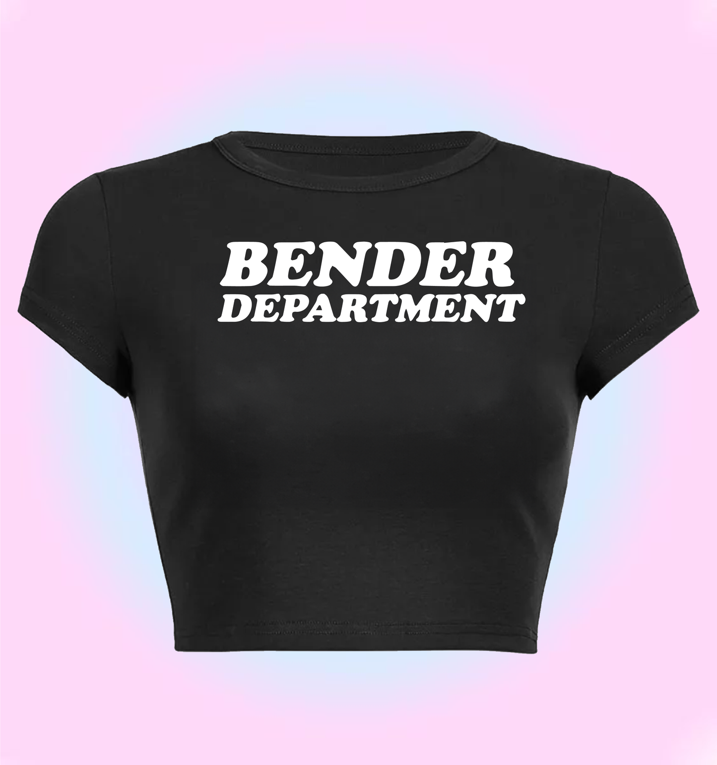 "Bender department" cropped y2k baby tee